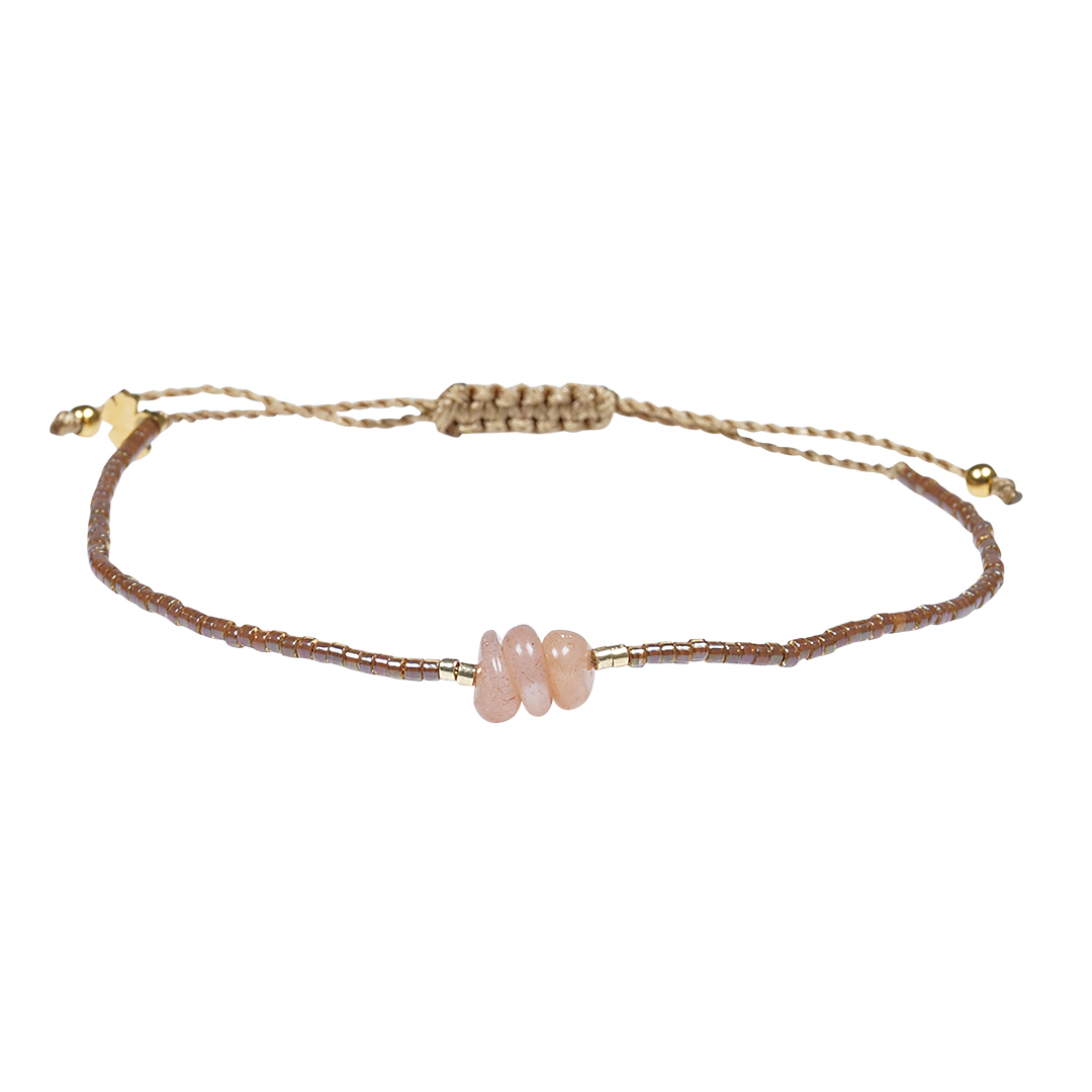 05B Miyuki fijne armband en oranje Zonnesteen Presents and Pearls Pull