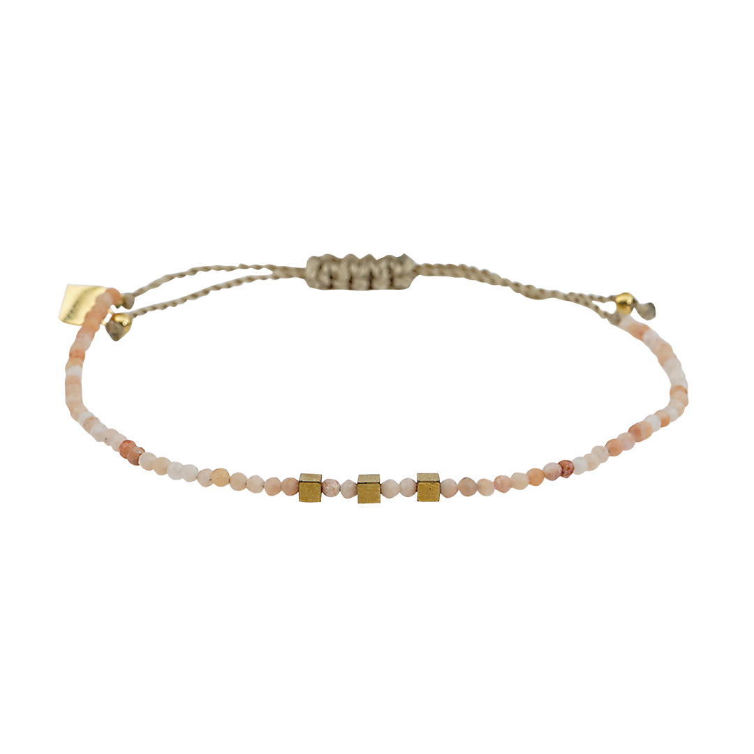 05E Edelsteen fijne armband oranje Zonnesteen Pull Presents and Pearls