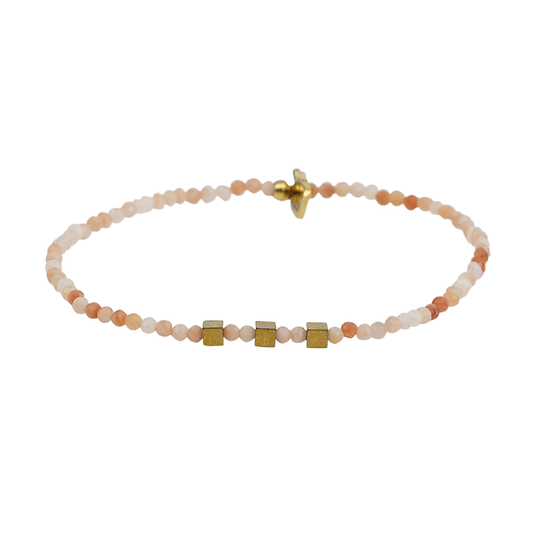 05G Edelsteen fijne armband oranje Zonnesteen Presents and Pearls