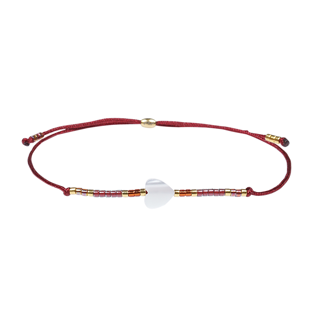 06F Miyuki fijne armband rood Hart Presents and Pearls