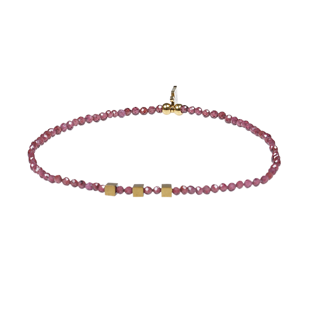 06G Edelsteen fijne armband rood Granaat Presents and Pearls