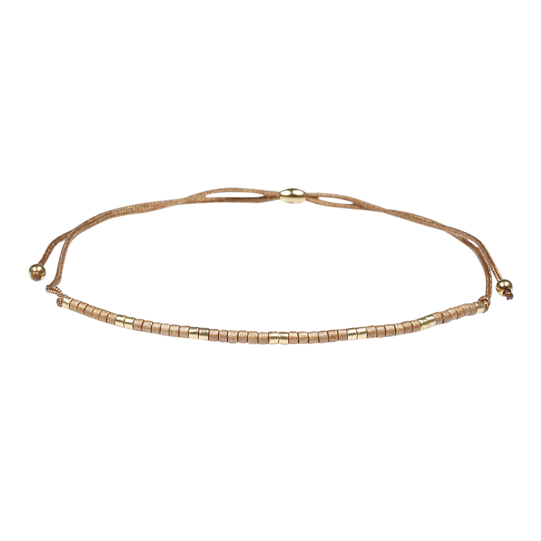 08A Miyuki fijne armband taupe Presents and Pearls
