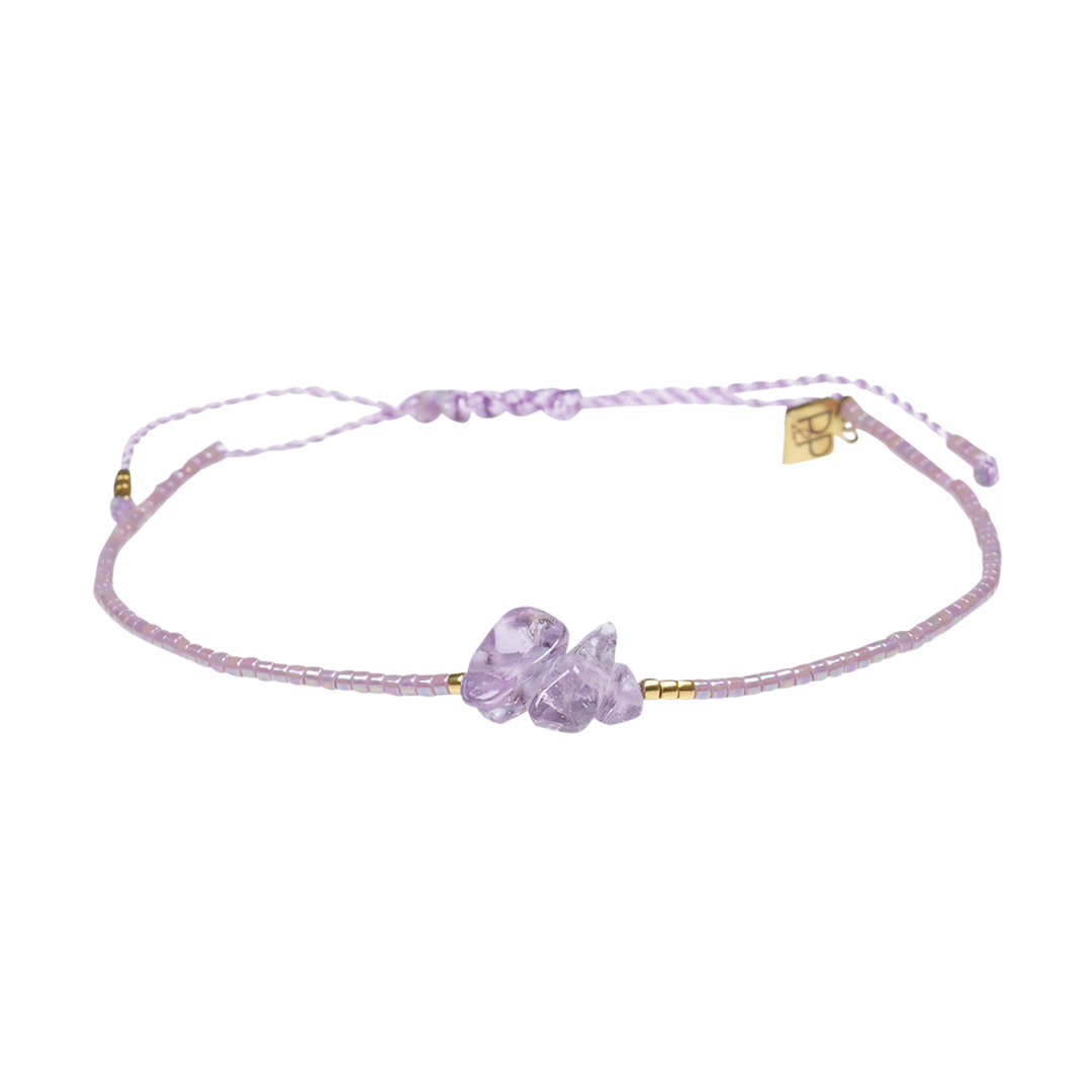 09B Miyuki fijne armband lila Amethist Presents and Pearls Pull