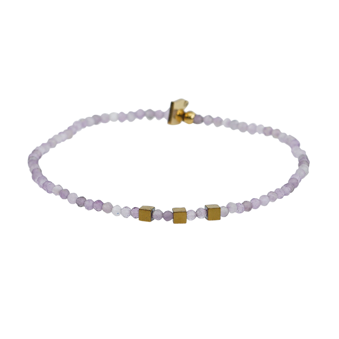 09G Miyuki fijne armband lila Amethist Presents and Pearls