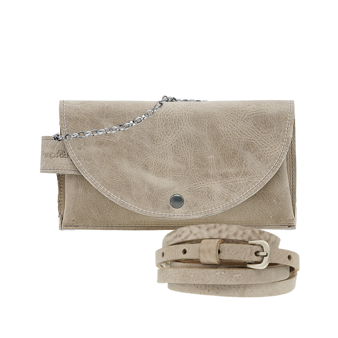 103 07 leren dames tas portemonnee clutch zand Tasss 8