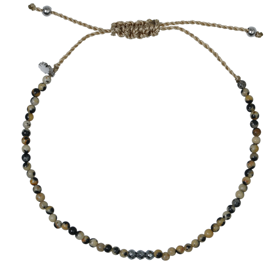 1E2 Delicate Black Dalmatier Jasper Silver Pull