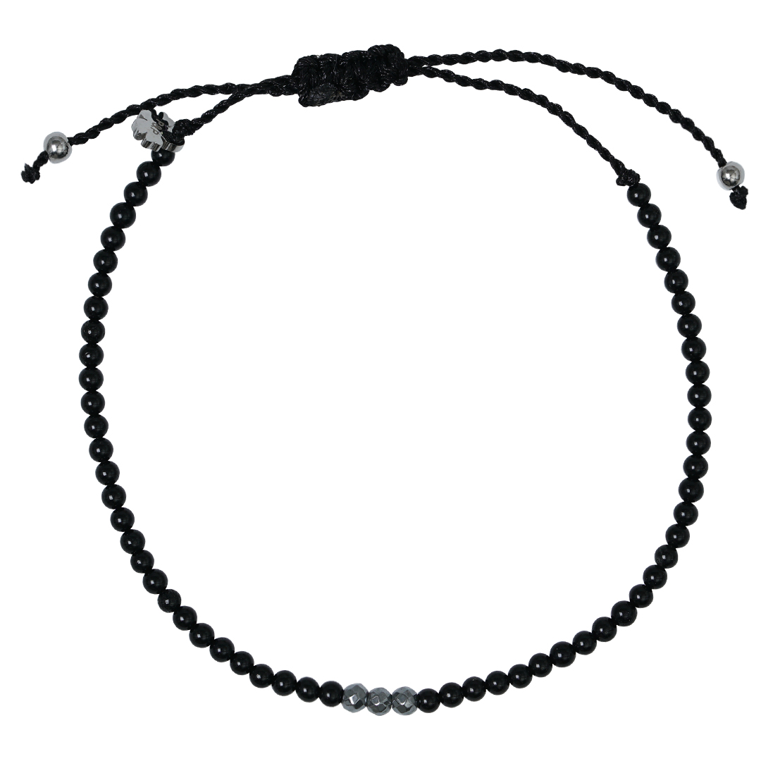 1E Delicate Black Onyx Silver Pull