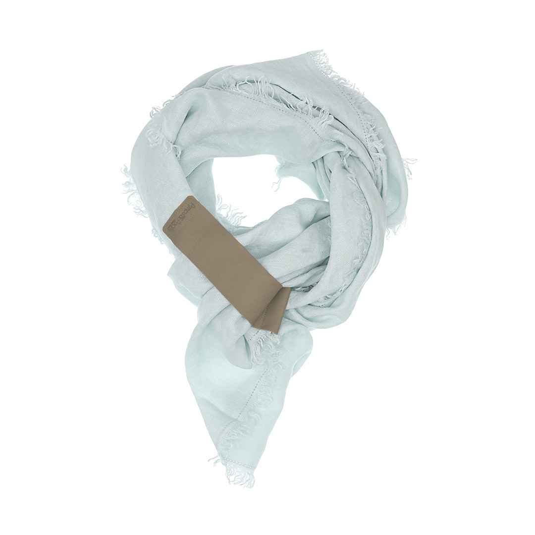 Linnen sjaal licht blauw vierkant basic 278 39