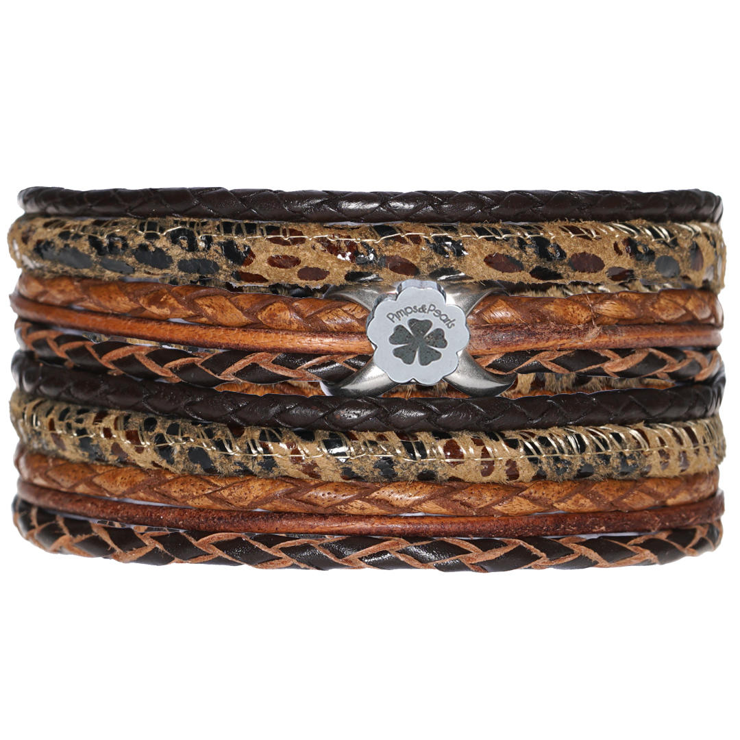 280 Moesss Floral 207 Snake Brown Bracelet