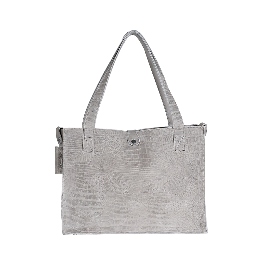 366 09 leren dames tas Duo licht grijs New Look Tasss 11