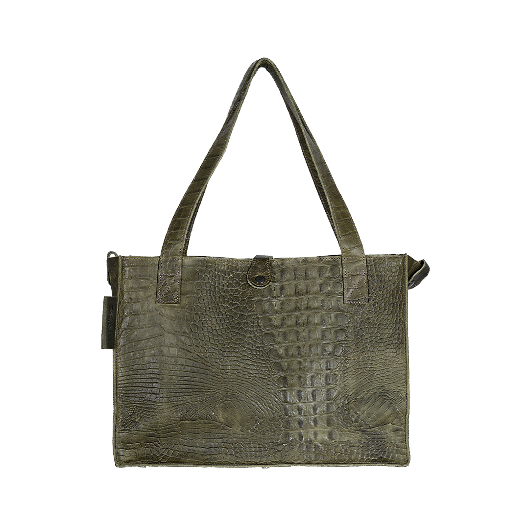 366 12 leren dames tass Duo groen New Look Tasss 11