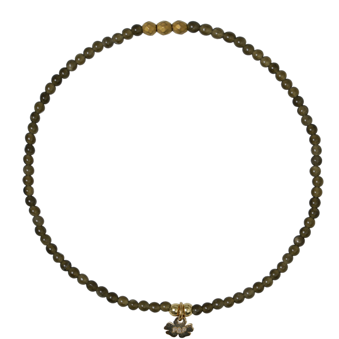 4C Delicate Olive Golden Obsidian Gold