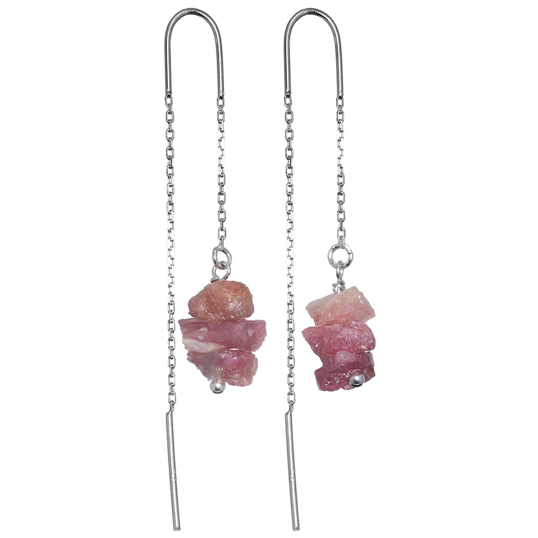 538 EarChain Rocks 19 Rose Tourmaline Pretty