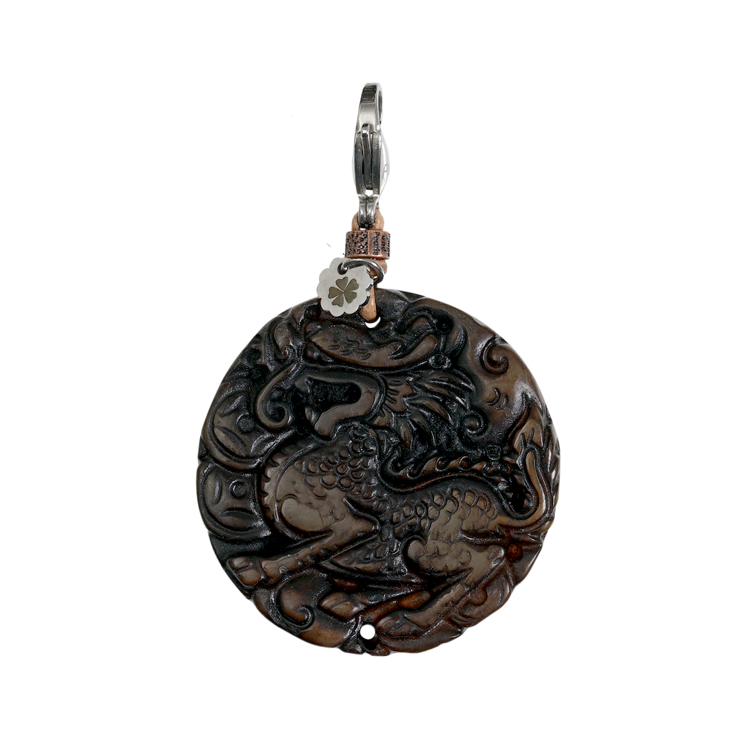 680 25A Edelsteen bedel bruin Amulet Saya Mala