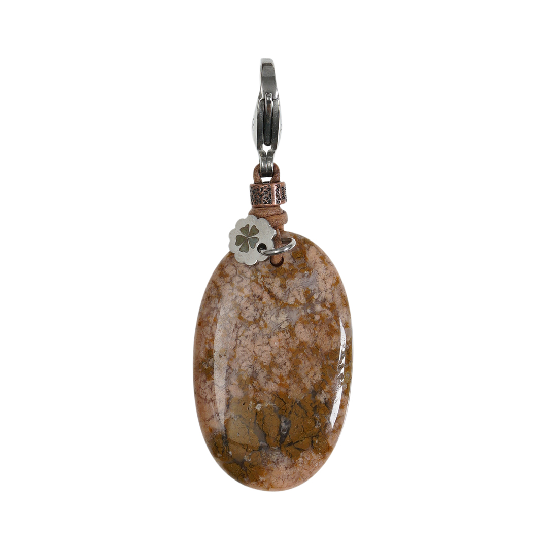 680 26C Edelsteen bedel bruin Jaspis Saya Mala