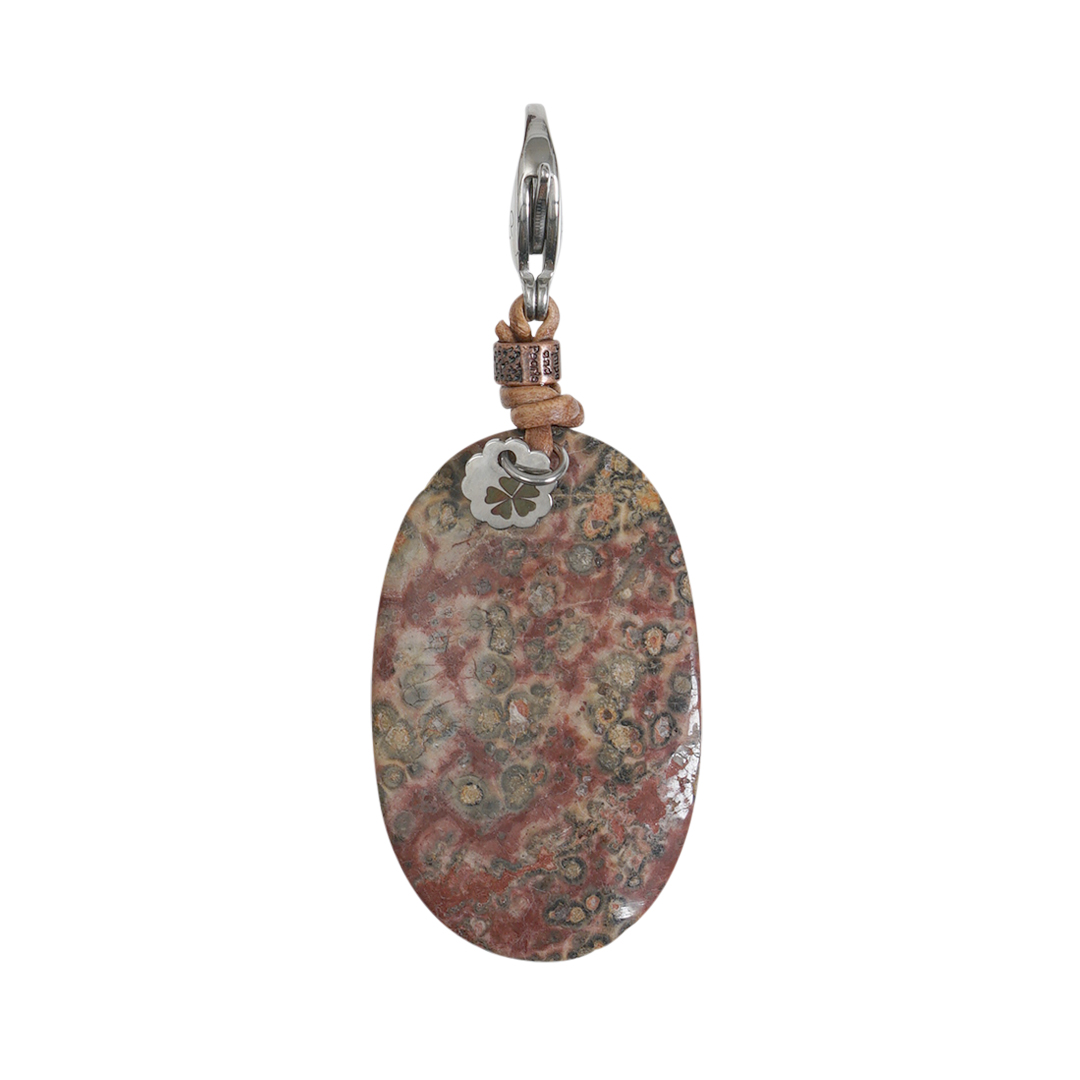 680 29A Edelsteen bedel rood Bloem Jaspis Saya Mala