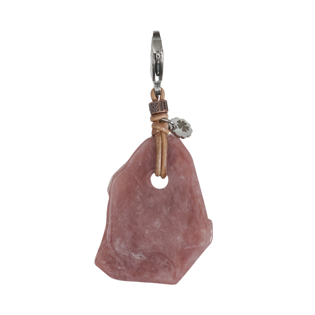 680 29C Edelsteen bedel roze Aardbeienkwarts Saya Mala