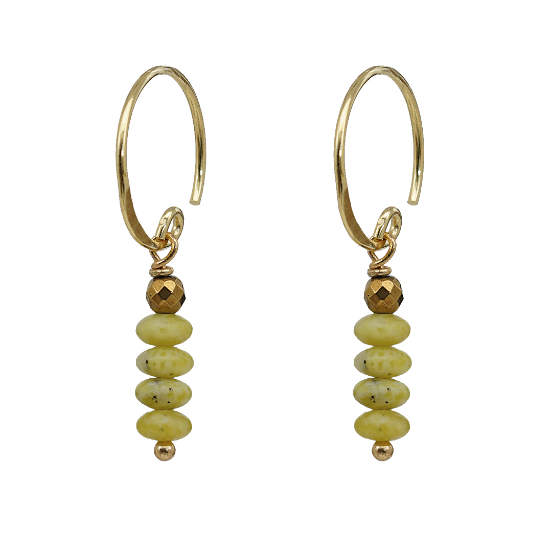 686 Saya Mala Earring 08 Yellow Turquoise Gold