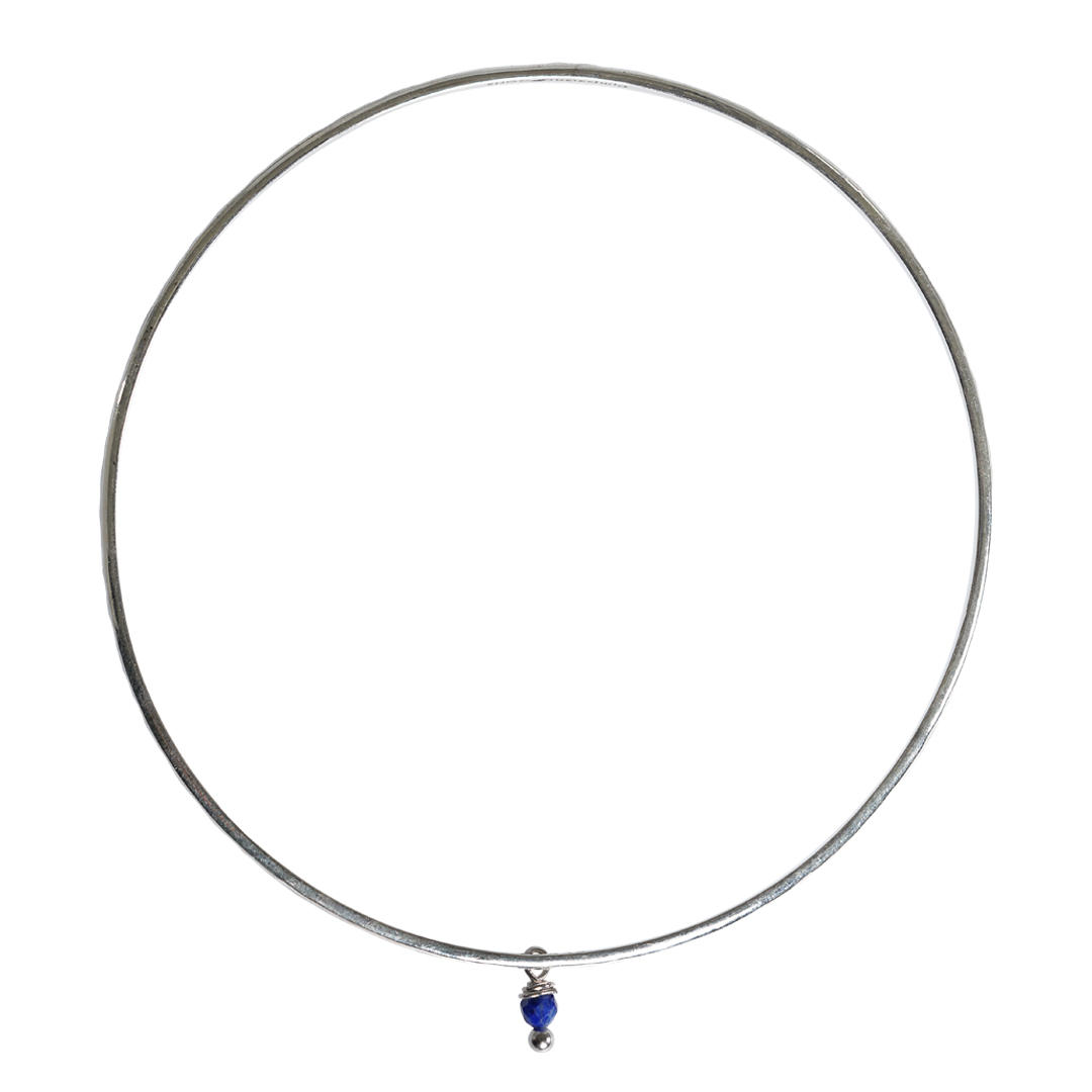 692 Birthstones 09 Silver Bracelet Lapis Lazuli September