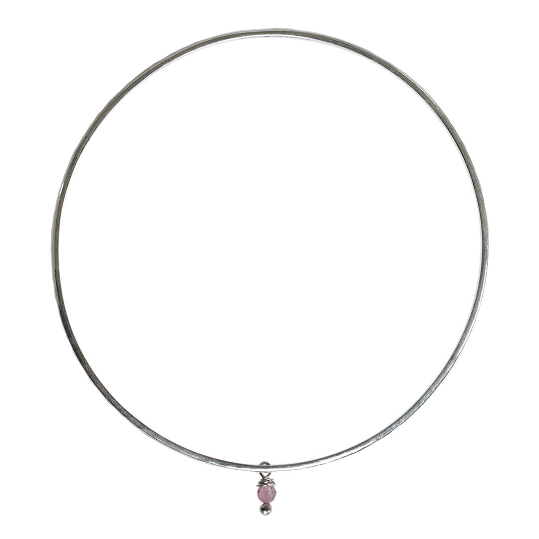 692 Birthstones 10 Silver Bracelet Rose Tourmaline October