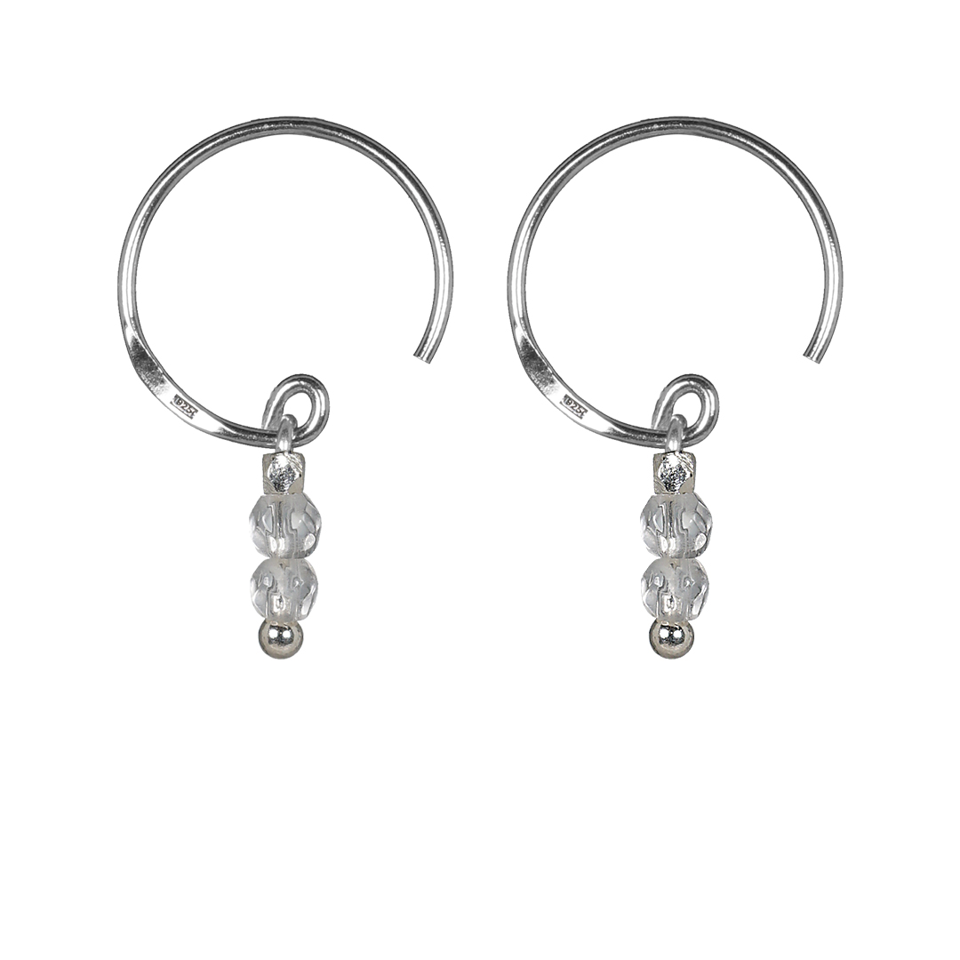696 Birthstone Ear Hoops 04 Cristal Clear April