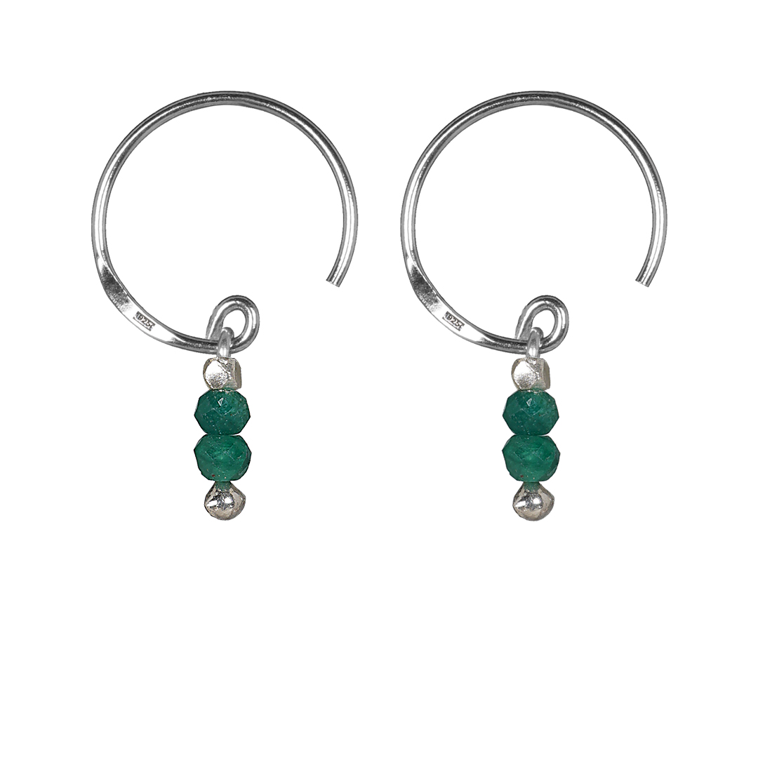 696 Birthstone Ear Hoops 05 Emerald May