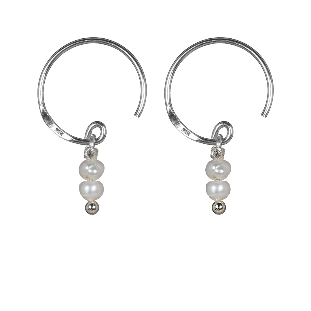 696 Birthstone Ear Hoops 06 Pearl June