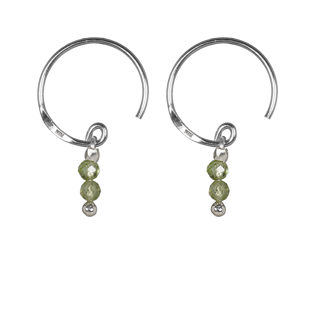 696 Birthstone Ear Hoops 08 Peridot August