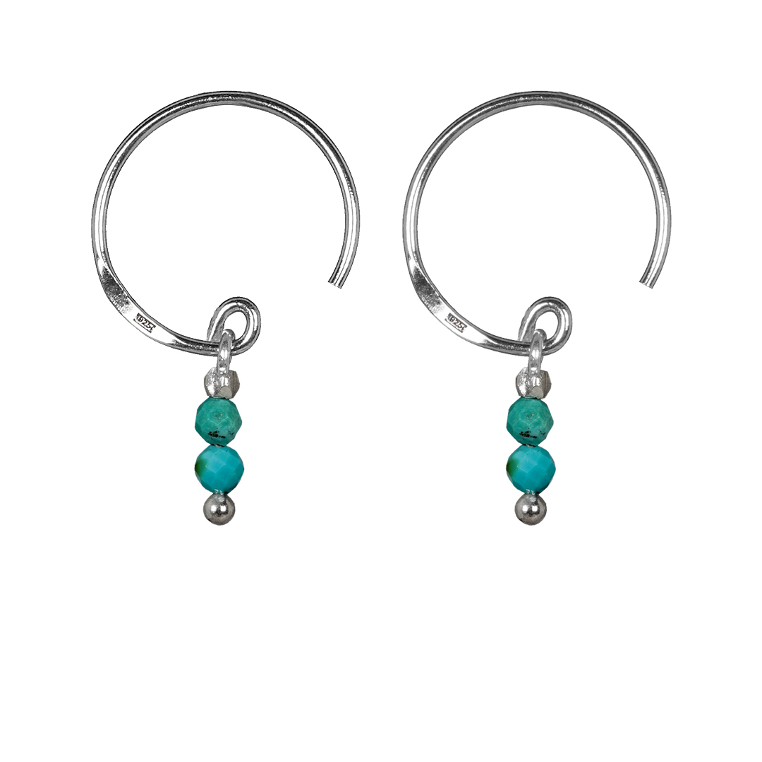 696 Birthstone Ear Hoops 12 Turquoise December