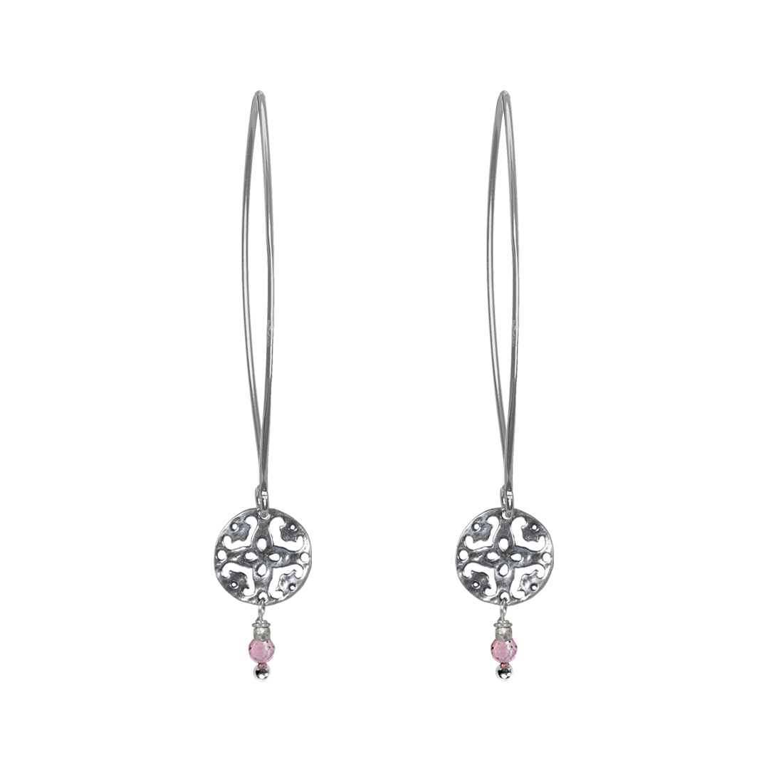 698 Birthstones Ear Hook 10 Rose Tourmaline October