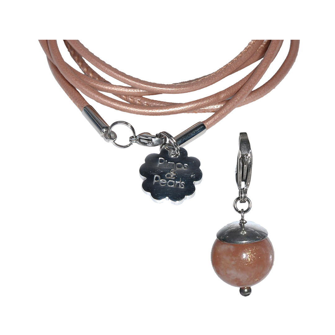 706 09 Ketting Liefgebaar roze Maansteen hoop