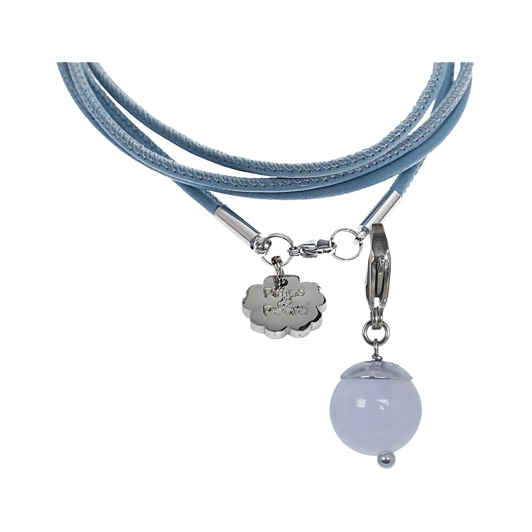 706 34 Ketting Liefgebaar blauw Chalcedoon zelfvertrouwen