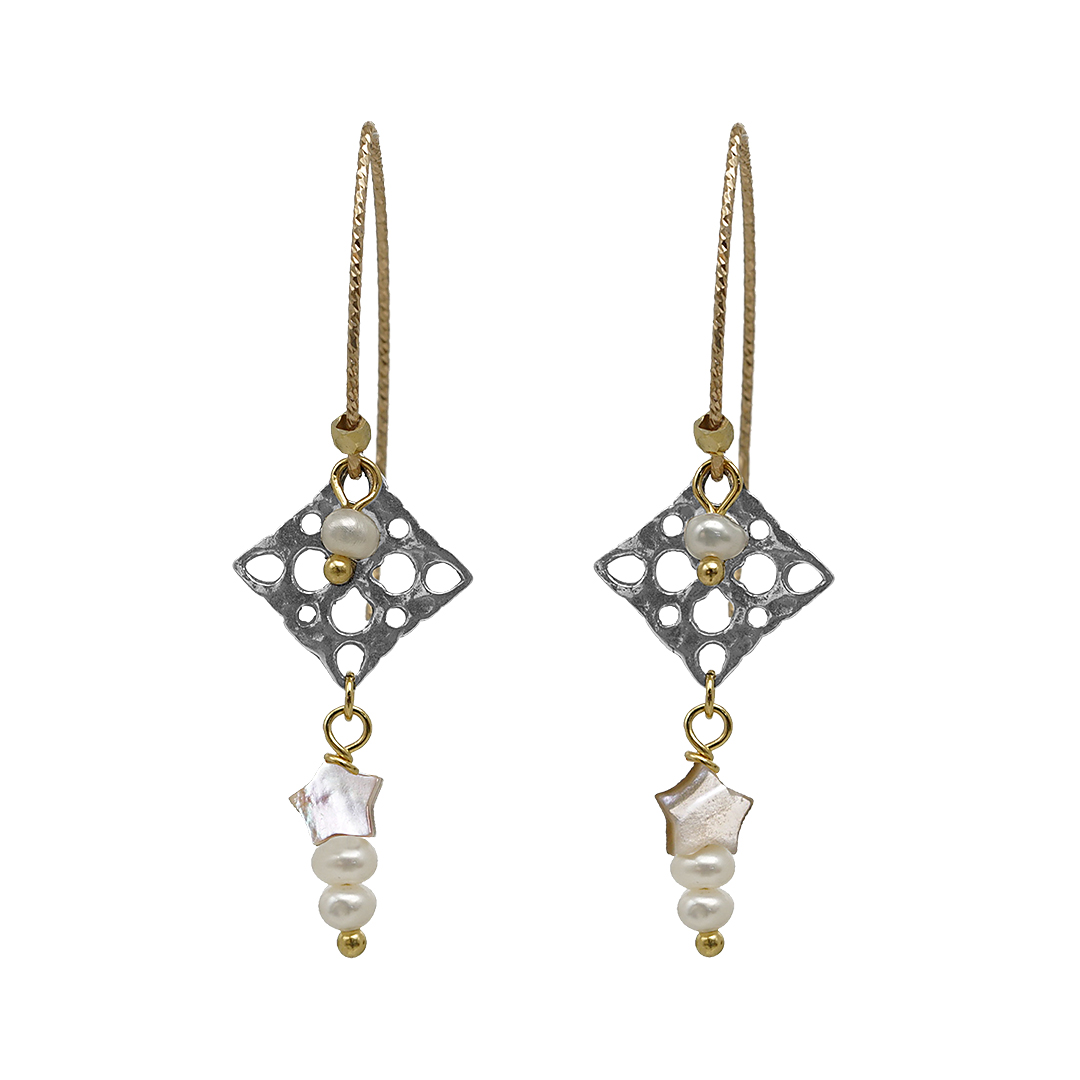 742 45 Parel oorbellen goud wit Parel Fruity Pearls