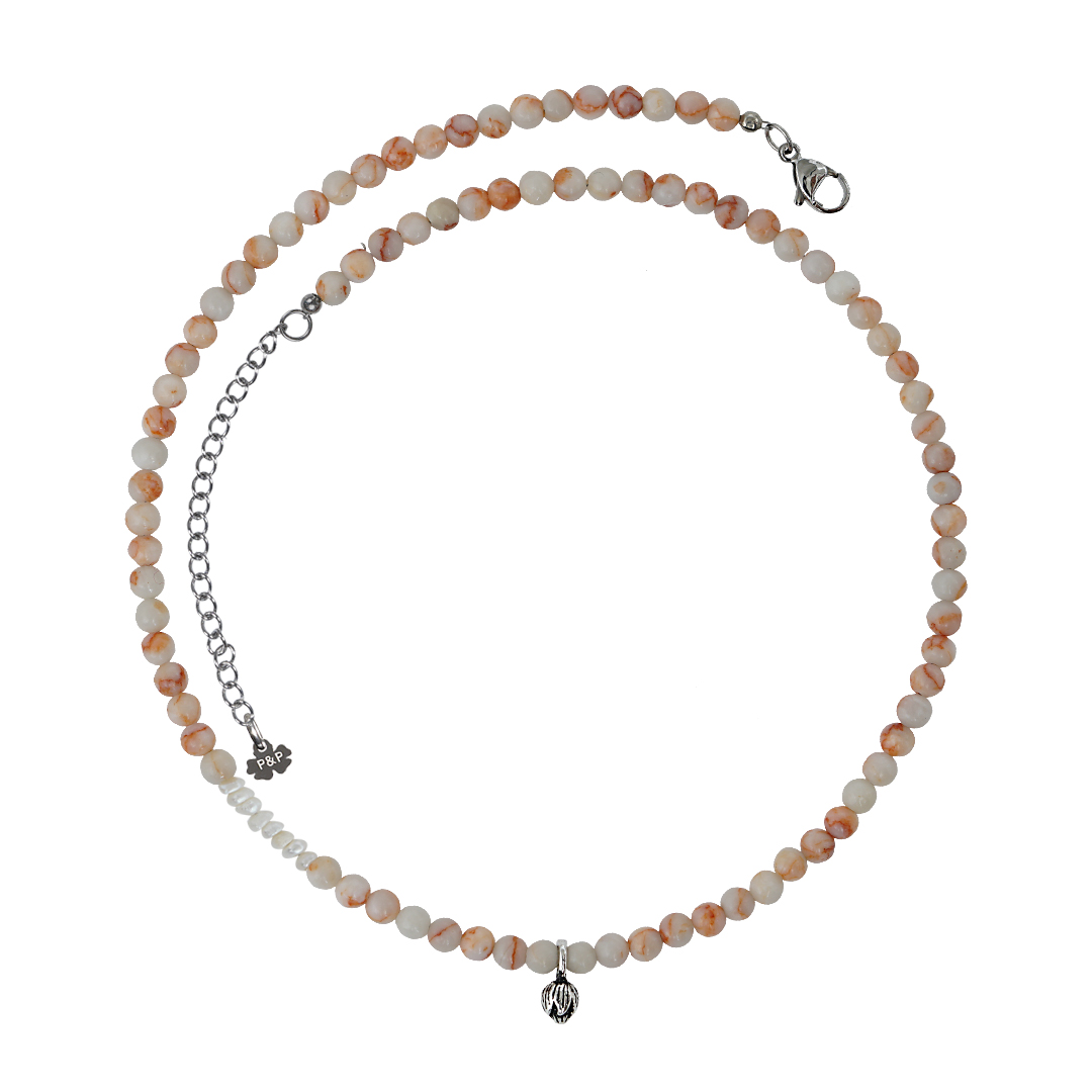 750 22 Edelsteen korte ketting Oranje Jaspis Saya Mala