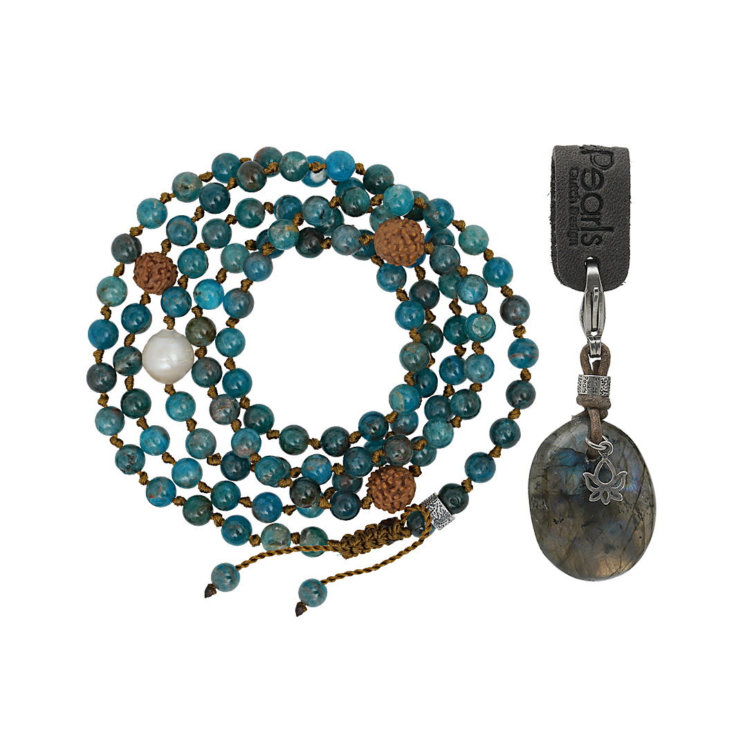 758 20 Edelsteen ketting bedel 45 blauw Apatiet Saya Mala