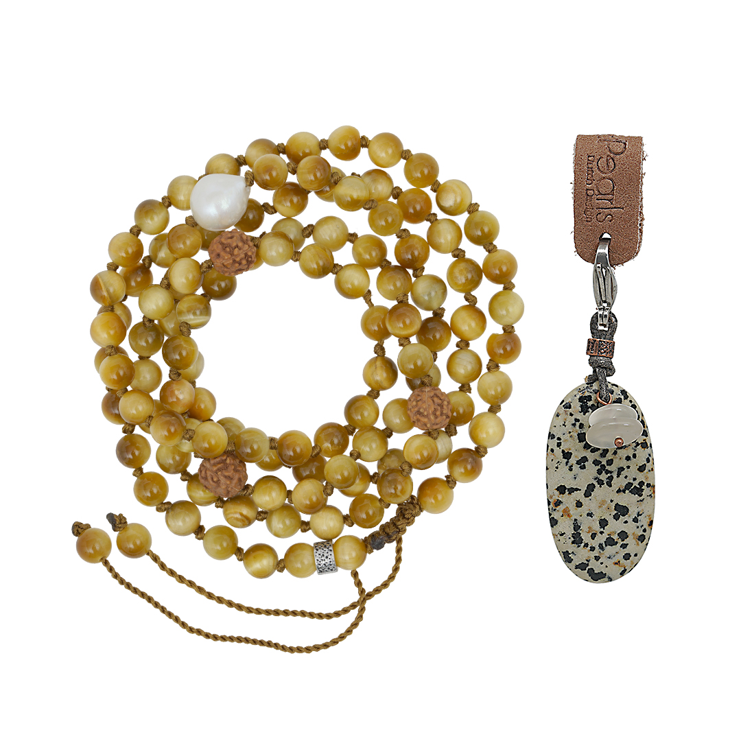 758 23 Edelsteen ketting bedel 27 geel Gouden Tijgeroog Saya Mala