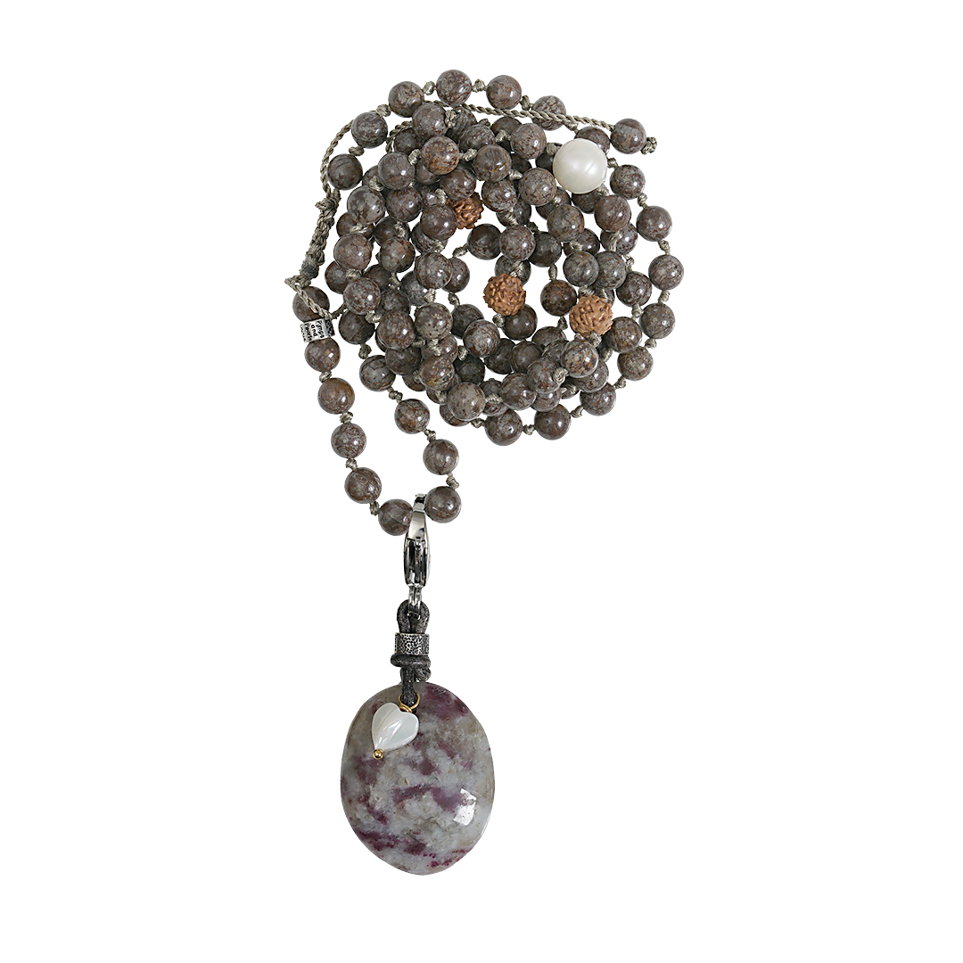 758 25C Edelsteen ketting bedel bruin Obsidiaan Saya Mala