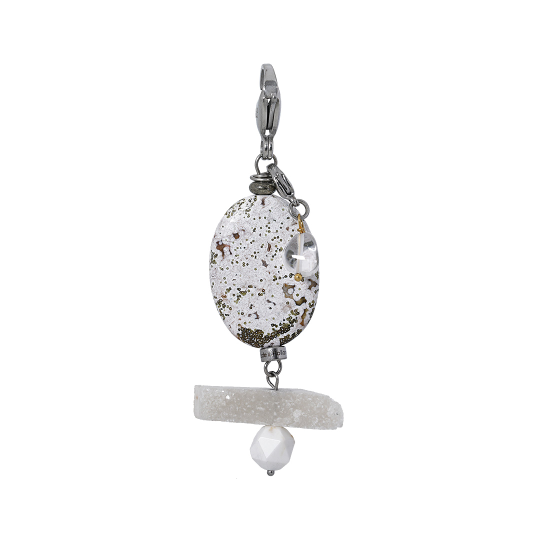 778 24 Edelsteen bedel Jaspis wit groen zilver Romance Gems & Pearls