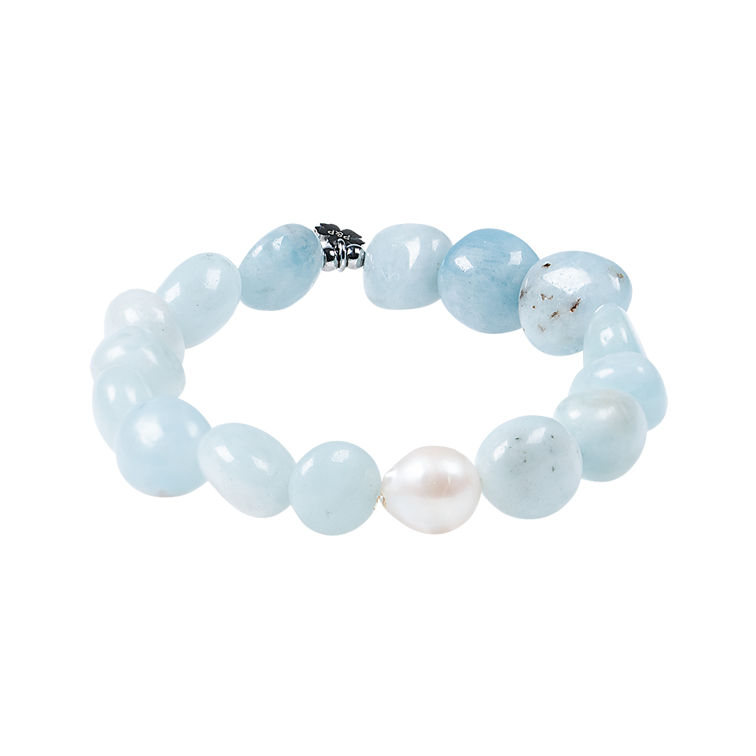 816 06 Edelsteen armband Aquamarijn blauw