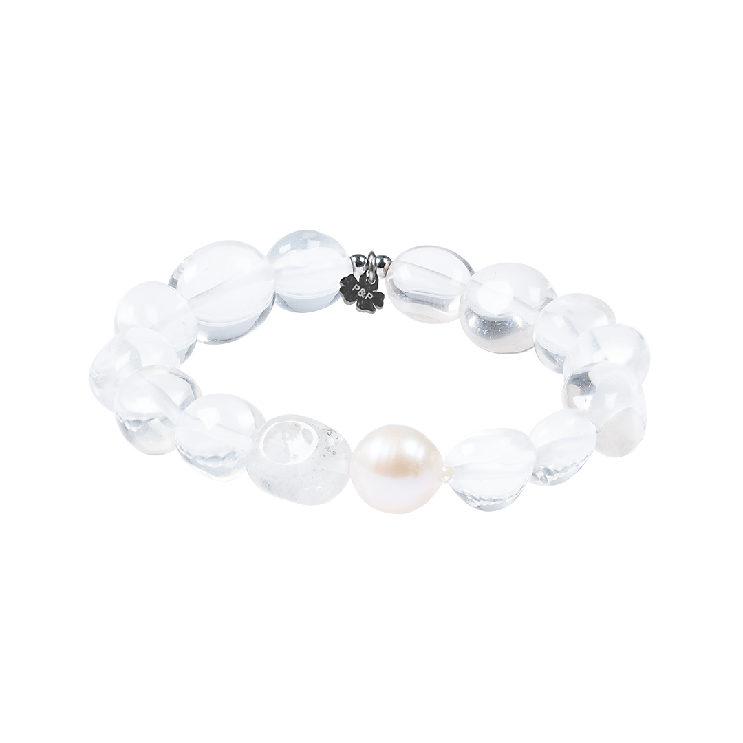 816 08 Edelsteen armband Bergkristal wit