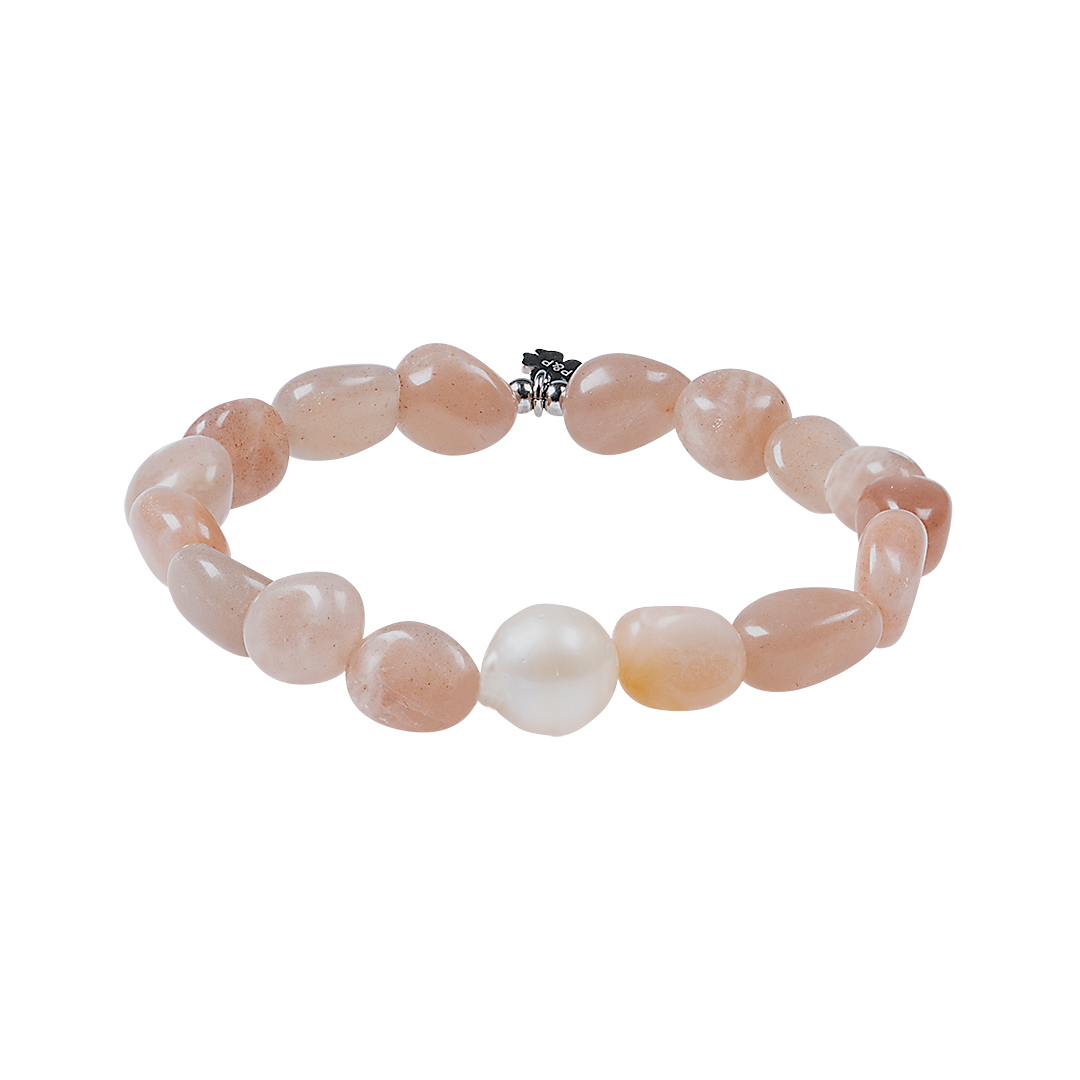 816 10 Edelsteen armband Maansteen roze