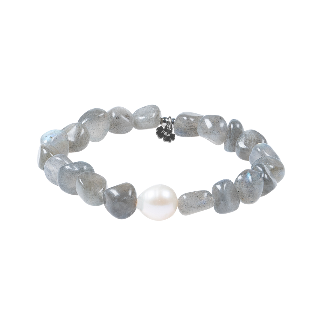 816 31 Edelsteen armband Labradoriet grijs