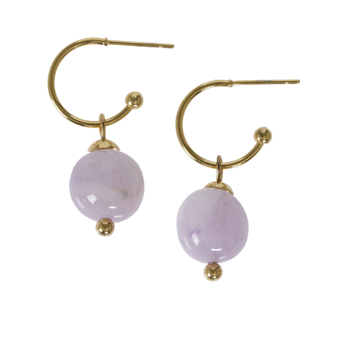 818 03 Edelsteen oorbellen Amethist lila goud Liberté