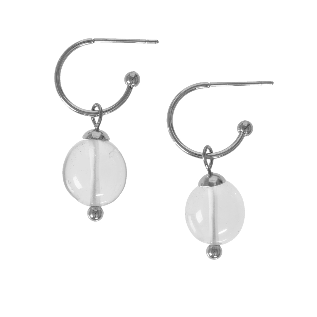 818 08 Edelsteen oorbellen Bergkristal wit zilver Liberté