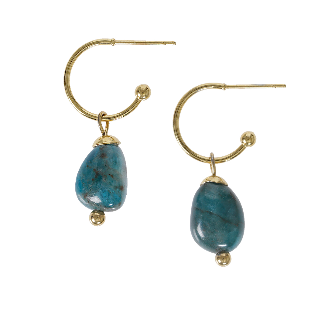 818 20 Edelsteen oorbellen Apatiet blauw goud Liberté
