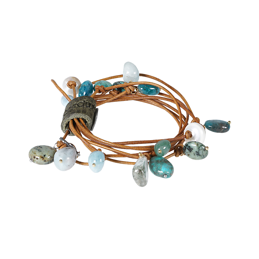 820 02 Edelsteen wikkelsieraad blauw groen Party Wrap Amour