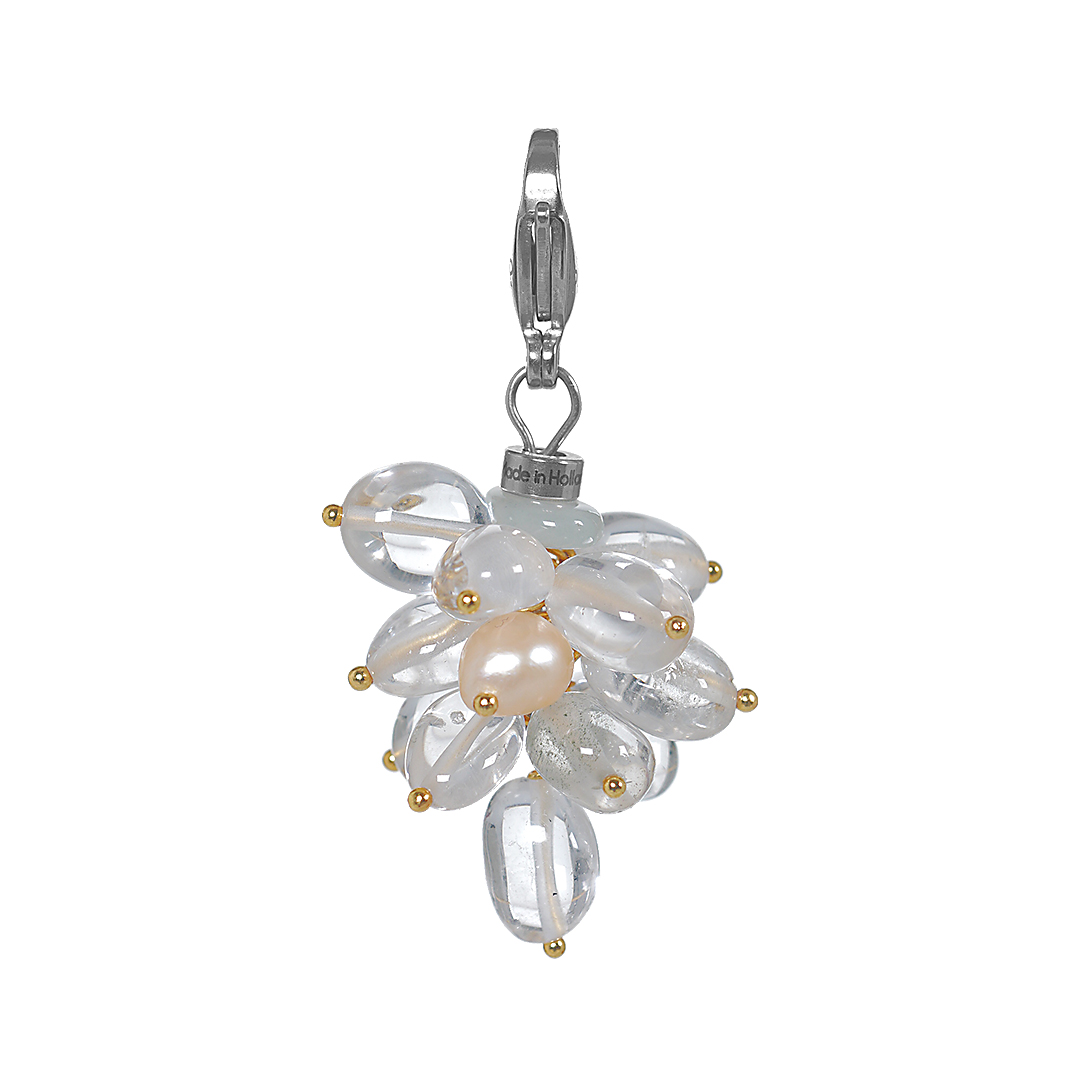 824 08 Edelsteen bedel Bergkristal wit zilver Join Us