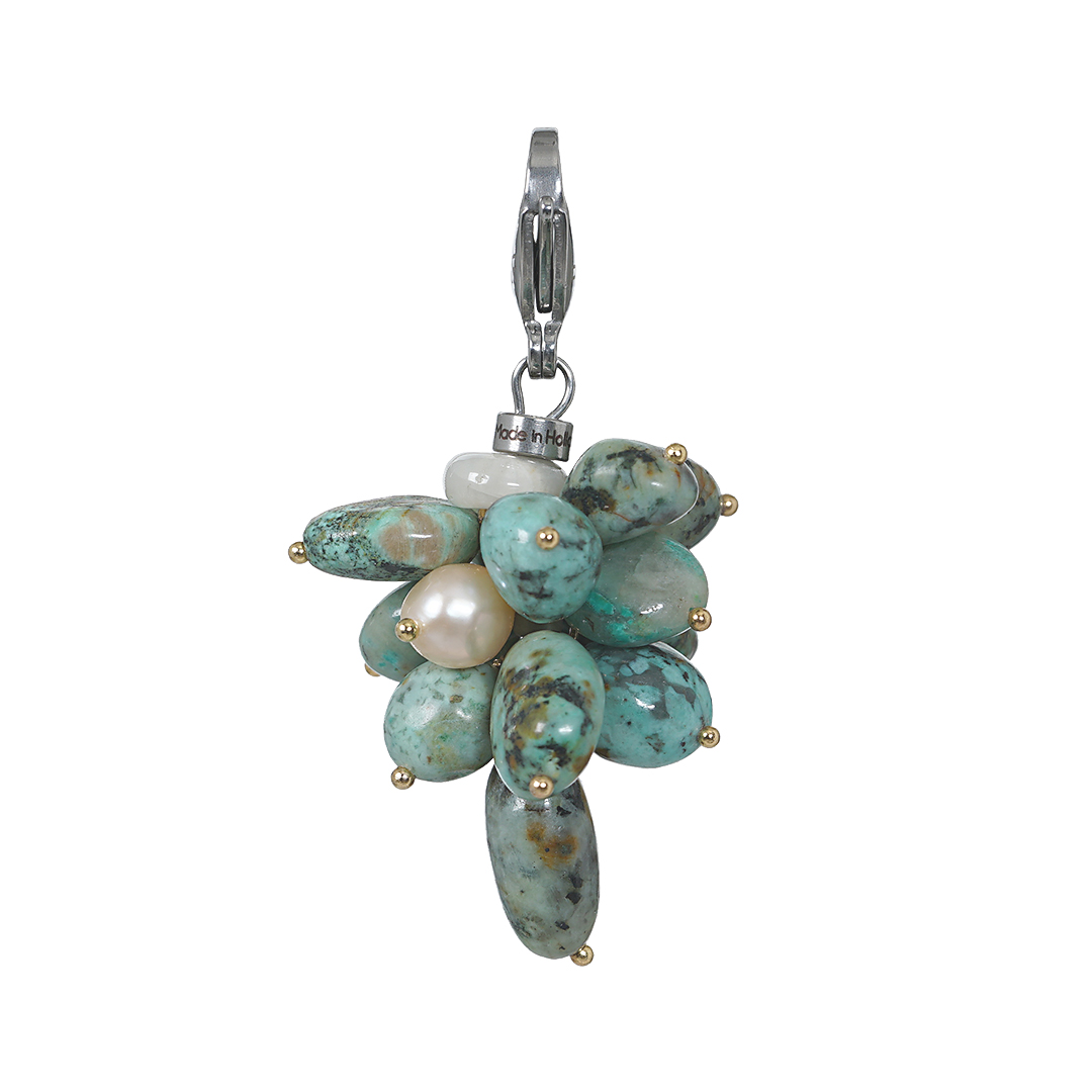 824 25 Edelsteen bedel Turquoise groen zilver Join Us