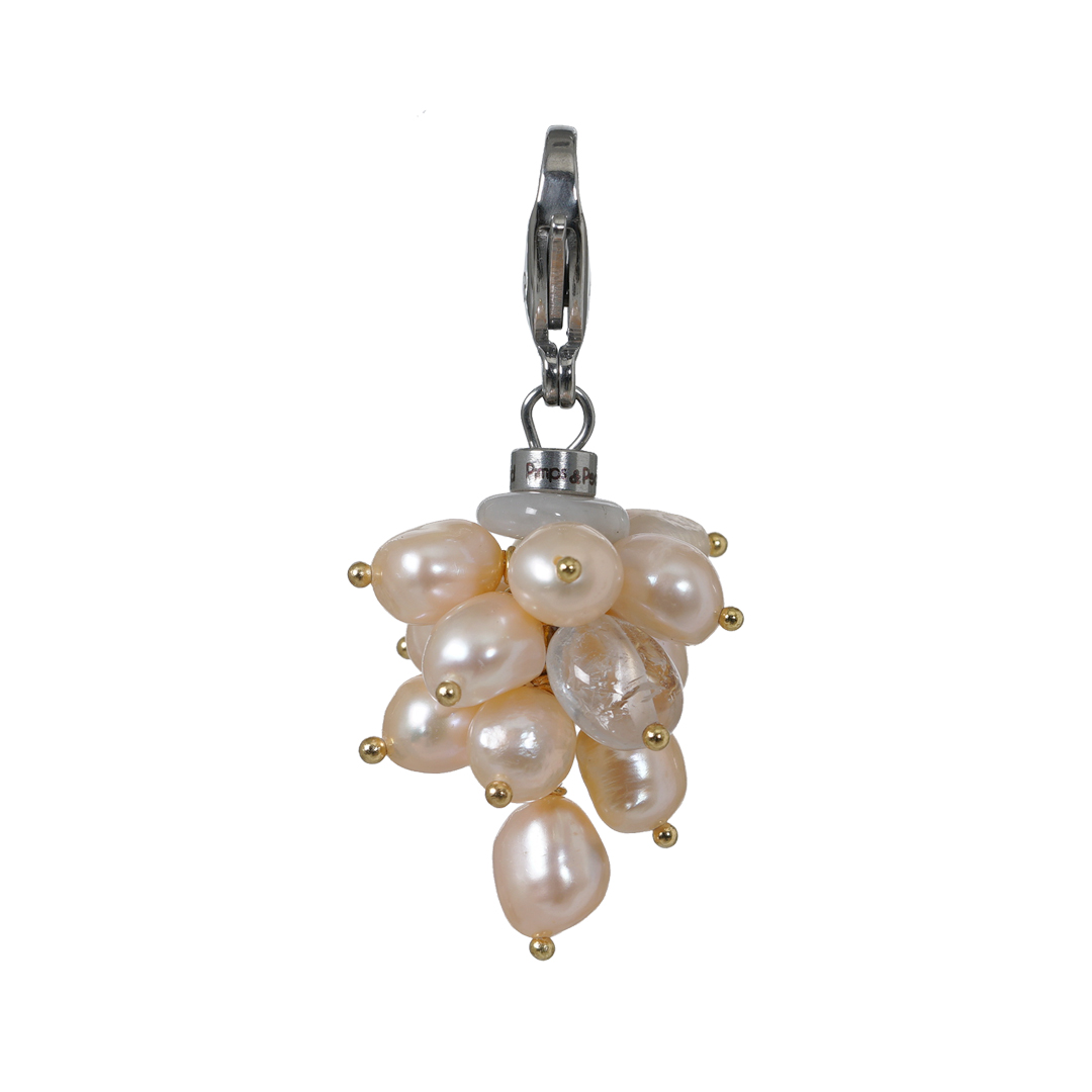 824 27 Edelsteen bedel Parel wit zilver Join Us