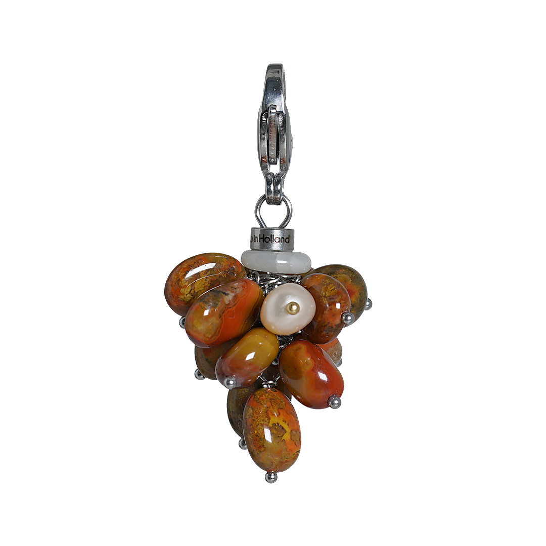 824 35 Edelsteen bedel Agaat bruin oranje zilver Join Us